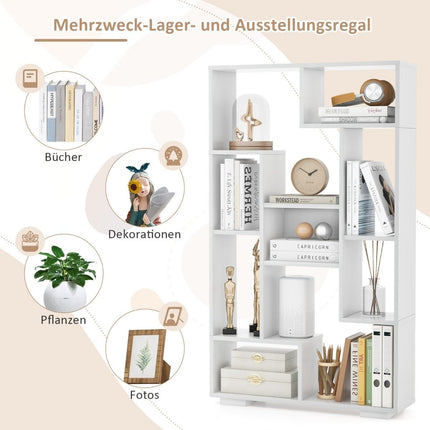 Modernes Bücherregal mit offenen Fächern & Kippsicherung