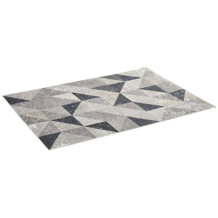 Moderner Teppich mit Geometrischem Muster, 170x120 cm, Grau/Schwarz/Weiß