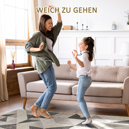 Moderner Teppich mit Geometrischem Muster, 170x120 cm, Grau/Schwarz/Weiß