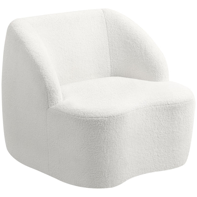 Moderner Fleece-Sessel – Gemütliches Cremeweiß für Zuhause