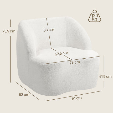 Moderner Fleece-Sessel – Gemütliches Cremeweiß für Zuhause