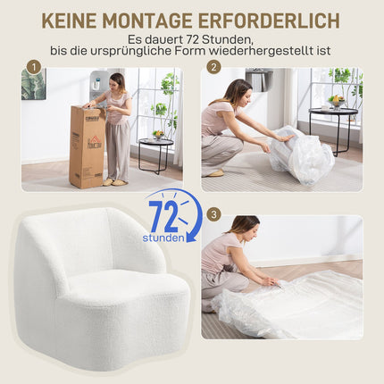 Moderner Fleece-Sessel – Gemütliches Cremeweiß für Zuhause