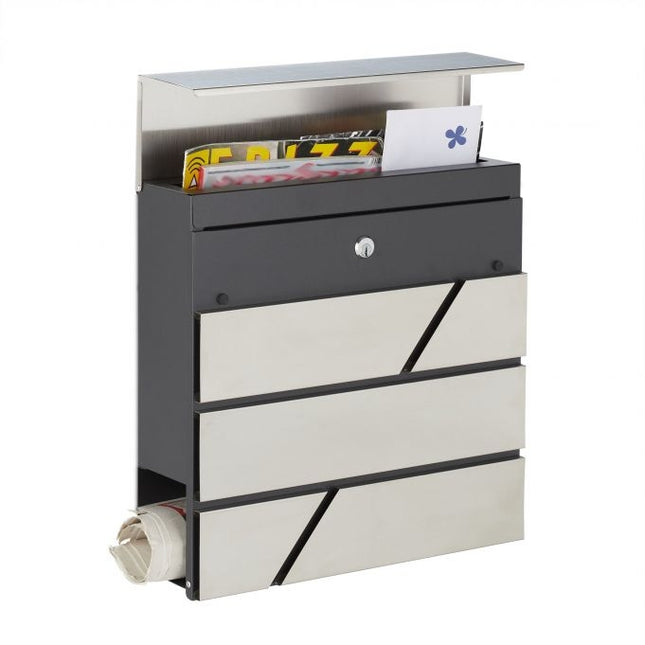 Boîte aux lettres moderne avec porte-journaux