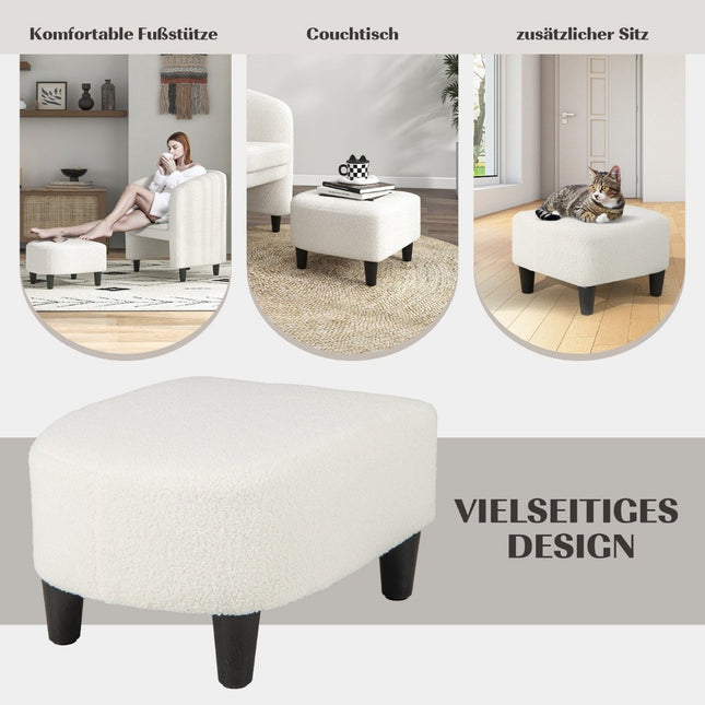 Moderner runder Sessel mit Ottomane gepolsterter Clubsessel mit Fußstütze beige