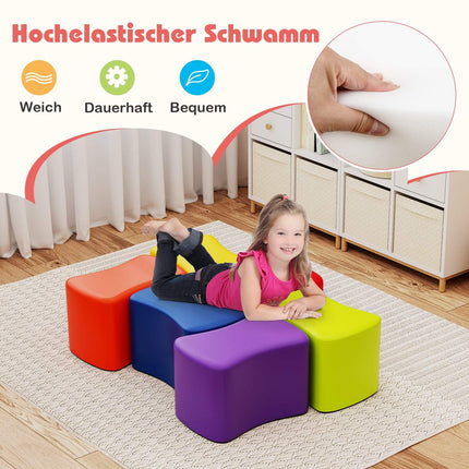 Tabourets modulables pour enfants, 6 revêtements colorés en similicuir