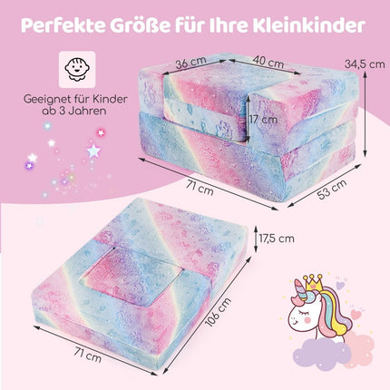 Modulares Kindersofa – im Dunkeln leuchtende Spielcouch, 71x53x34,5 cm