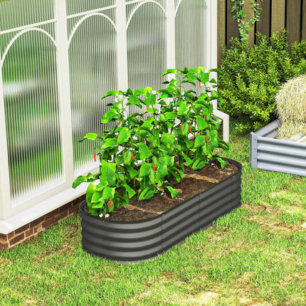 Potager surélevé modulaire, acier galvanisé, 150 x 62 x 30 cm