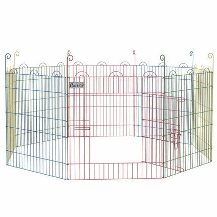 Parc modulaire en acier pour chiots avec porte verrouillable, Ø156x60 cm