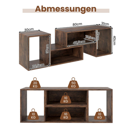 Modulares TV-Möbel mit L-förmigen Regalen für 60-Zoll-Fernseher