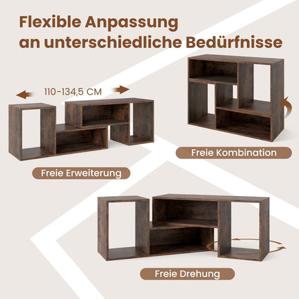 Modulares TV-Möbel mit L-förmigen Regalen für 60-Zoll-Fernseher