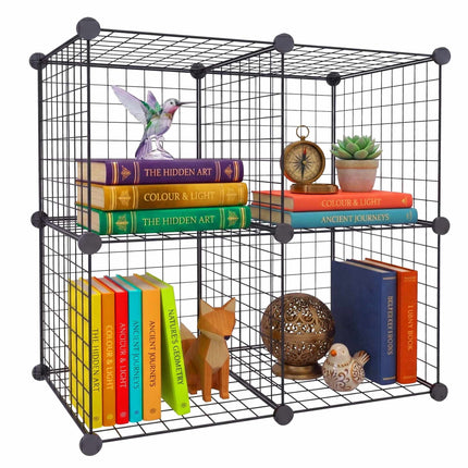 Ensemble d'étagères modulaires en fil métallique - Rangement à clipser