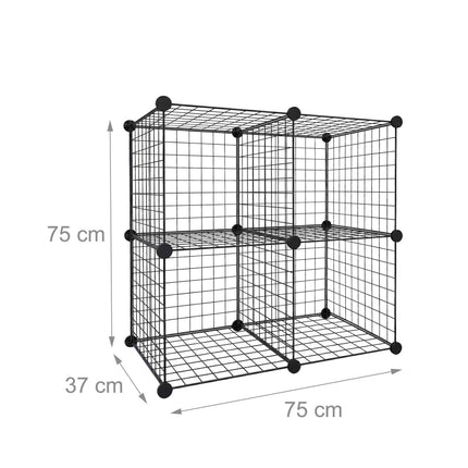 Ensemble d'étagères modulaires en fil métallique - Rangement à clipser