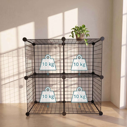 Ensemble d'étagères modulaires en fil métallique - Rangement à clipser
