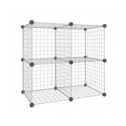 Ensemble d'étagères modulaires en fil métallique - Métal, à enclenchement par clic