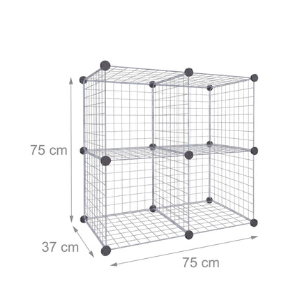Ensemble d'étagères modulaires en fil métallique - Métal, à enclenchement par clic