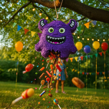 Piñata Monstre avec chauve-souris et masque pour enfants
