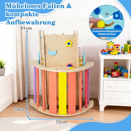 Ensemble d'escalade Montessori 9 en 1 avec toboggan et rampe
