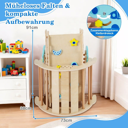 Ensemble d'escalade en bois Montessori 9 en 1 avec toboggan et rampe