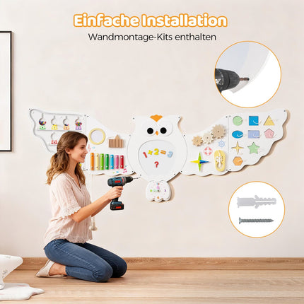 Tableau d'activités Montessori mural - Centre d'activités 11 en 1