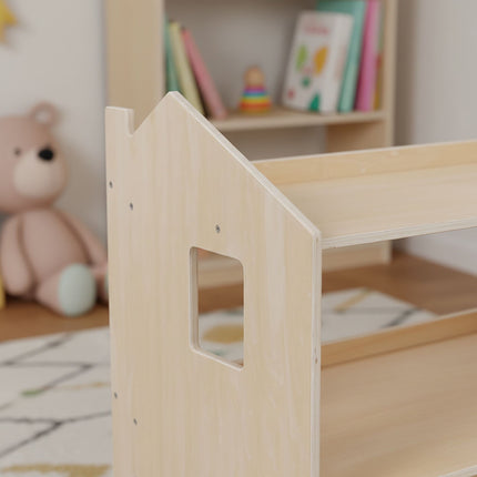 Bibliothèque Montessori pour enfants, étagère en forme de maison