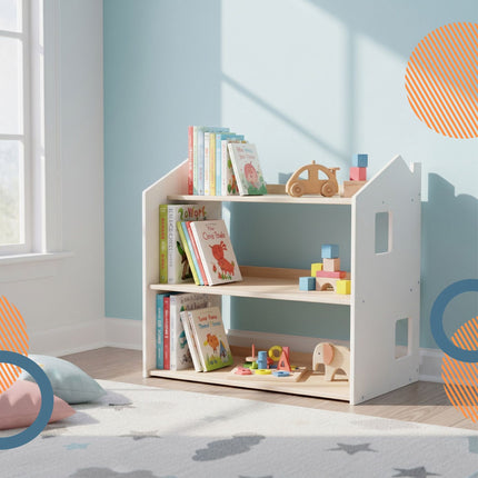 Bibliothèque Montessori pour enfants, étagère en forme de maison, MDF