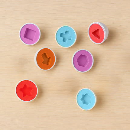Montessori Eier-Puzzle-Set, 12 bunte Form-Sortier-Eier