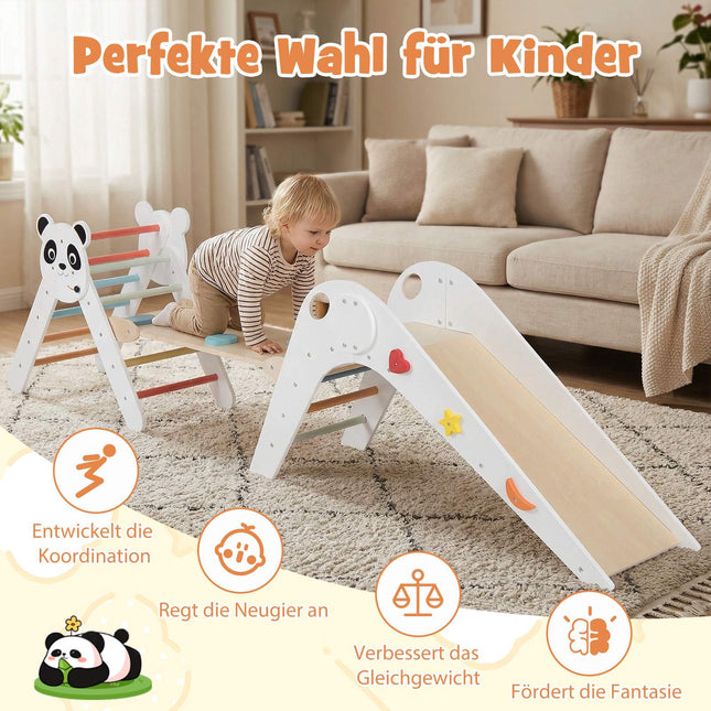 Ensemble d'escalade en bois Montessori avec motif panda