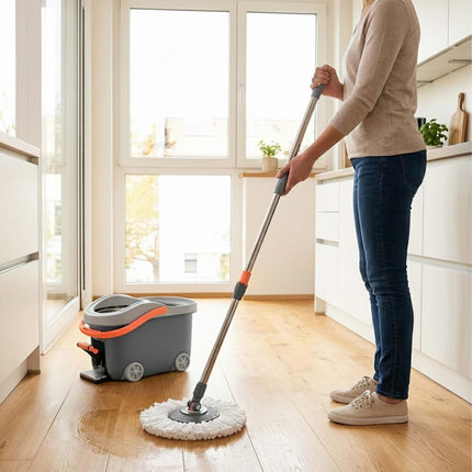 Ensemble balai-serpillère avec seau, essoreuse et capacité de 16 L