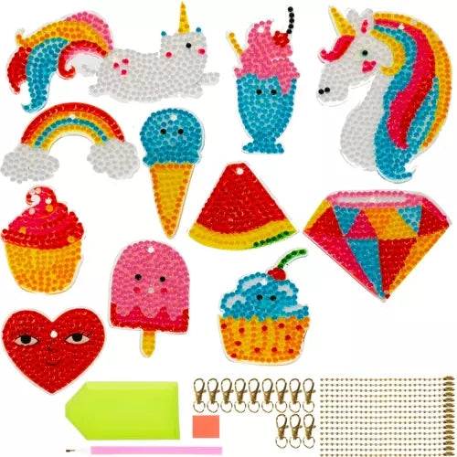 Broderie diamant mosaïque + porte-clés Kruzzel 20454