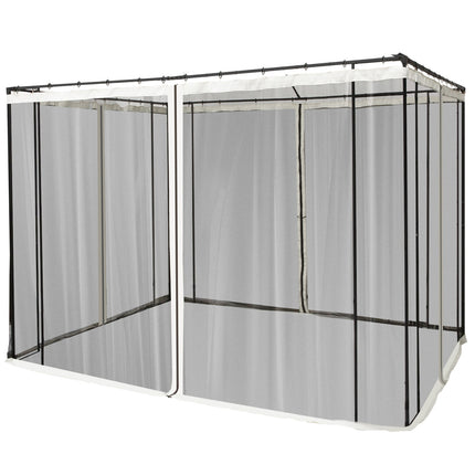 Moskitonetz-Pavillon – Schwarz, 3x3m, Reißverschluss-Nylongewebe, 4 Seitenwände