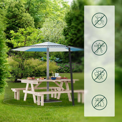Moustiquaire pour parasol, maille polyester réglable