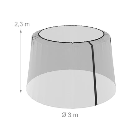 Moustiquaire pour parasol, maille polyester réglable