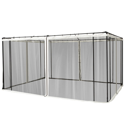 Moskitonetz für 3x4 Pavillon, 4 Seitenteile, Reißverschluss, schwarzes Nylon