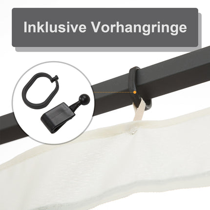 Moskitonetz für 3x4 Pavillon, 4 Seitenteile, Reißverschluss, schwarzes Nylon