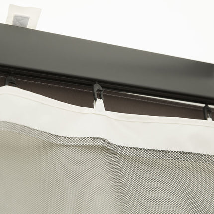 Moskitonetz für 3x4 Pavillon, 4 Seitenteile, Reißverschluss, schwarzes Nylon
