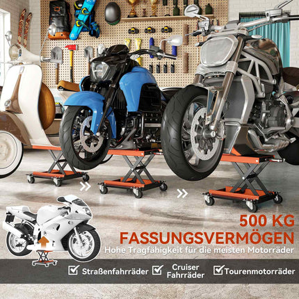 Support élévateur pour moto, capacité de 500 kg, hauteur réglable