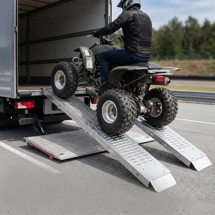 Rampes de chargement pour motos, pliables en acier, lot de 2