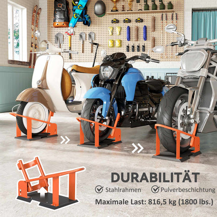 Motorrad-Radklemme, verstellbar, Stahl, 816,5 kg Tragkraft