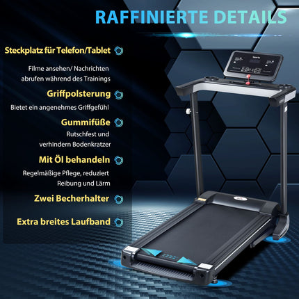 Motorisiertes, klappbares Laufband, 12 Programme, 100 kg Tragkraft