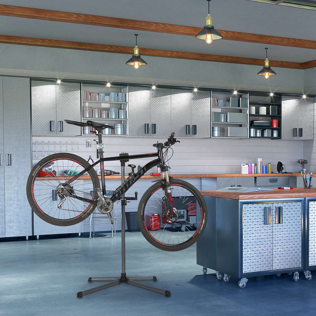 Montageständer für Fahrrad mit Ablage