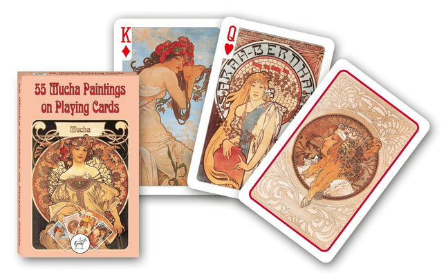 Cartes à jouer sur le thème de Mucha pour collectionneurs et joueurs