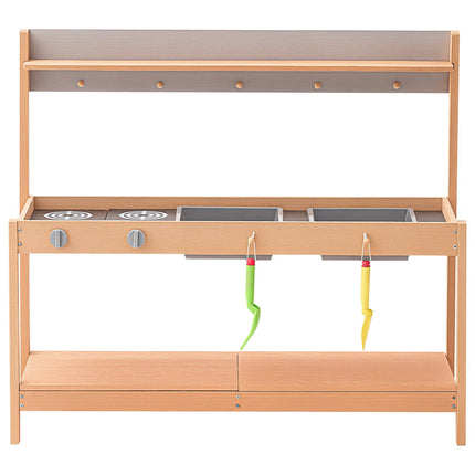 Mud Kitchen for Kids, Cedar Wood Outdoor Set, 2 Sinks