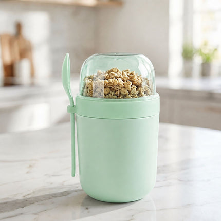 Müslibecher zum Mitnehmen, 4er-Pack, Grün, BPA-freier Kunststoff
