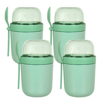 Müslibecher zum Mitnehmen, 4er-Pack, Grün, BPA-freier Kunststoff