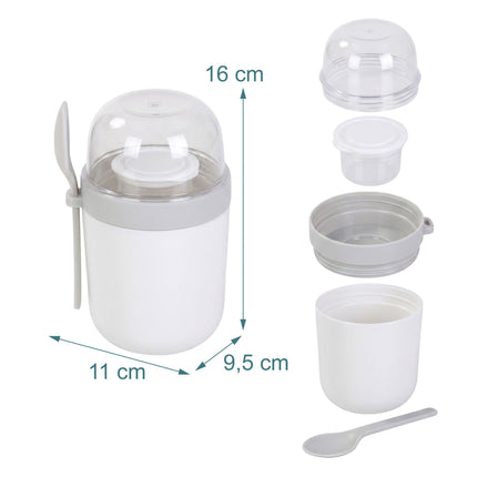 Müslibecher To-Go mit Löffel, 4er-Pack, BPA-freier Kunststoff