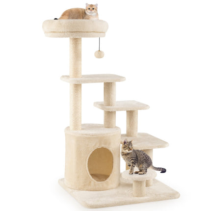 Arbre à chat à plusieurs niveaux avec grotte, poteaux en sisal, 102 cm