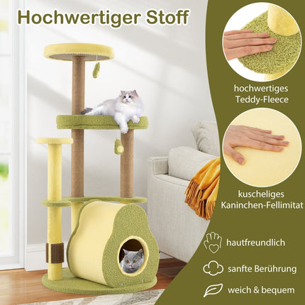 Mehrstufiger Katzenkratzbaum mit privater Höhle, 59x59x125 cm