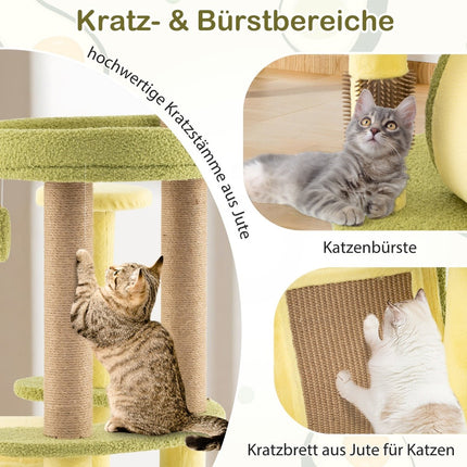 Mehrstufiger Katzenkratzbaum mit privater Höhle, 59x59x125 cm