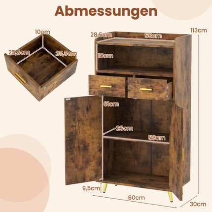 Armoire polyvalente avec étagères et tiroirs réglables