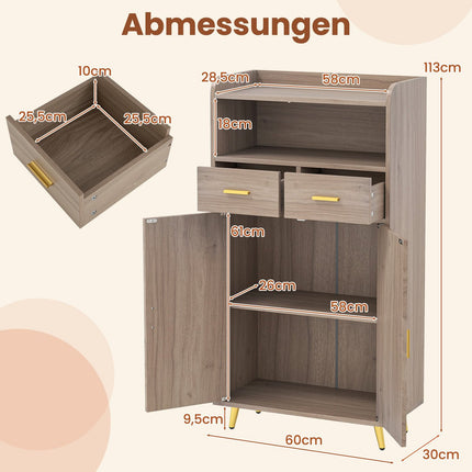 Armoire polyvalente avec étagère réglable et tiroirs